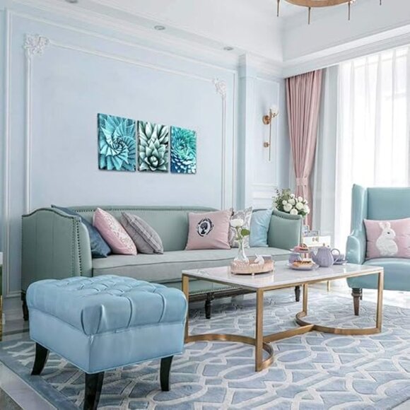 3-Piece Natural Scenery Canvas Wall Art, Succulent/Cactus - Picture 3 of 3